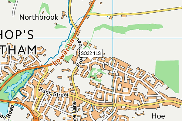 SO32 1LS map - OS VectorMap District (Ordnance Survey)