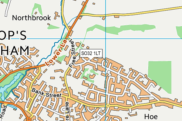 SO32 1LT map - OS VectorMap District (Ordnance Survey)