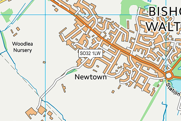 SO32 1LW map - OS VectorMap District (Ordnance Survey)