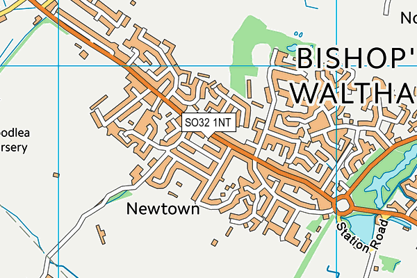 SO32 1NT map - OS VectorMap District (Ordnance Survey)