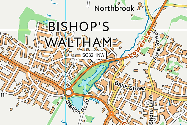 SO32 1NW map - OS VectorMap District (Ordnance Survey)