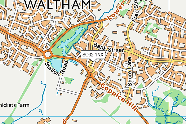 SO32 1NX map - OS VectorMap District (Ordnance Survey)