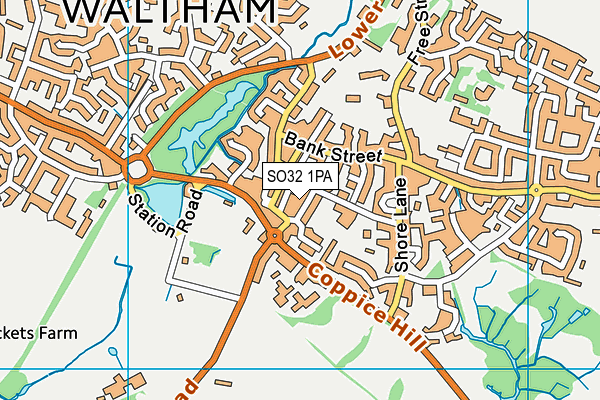 SO32 1PA map - OS VectorMap District (Ordnance Survey)