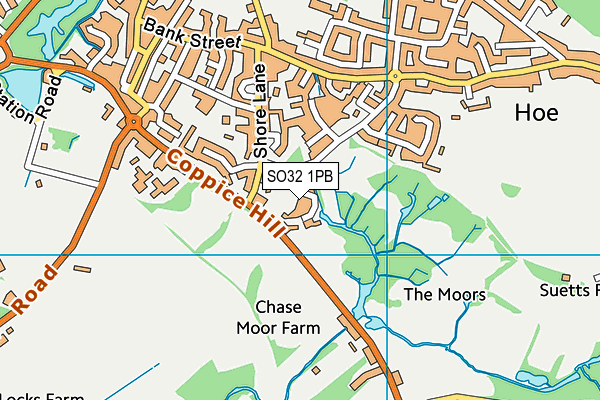 SO32 1PB map - OS VectorMap District (Ordnance Survey)