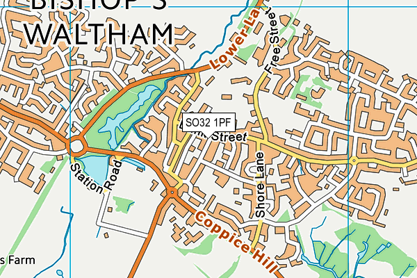 SO32 1PF map - OS VectorMap District (Ordnance Survey)