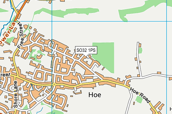 SO32 1PS map - OS VectorMap District (Ordnance Survey)