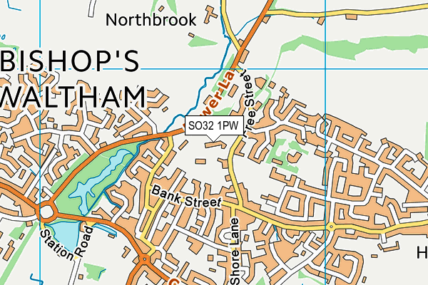 SO32 1PW map - OS VectorMap District (Ordnance Survey)