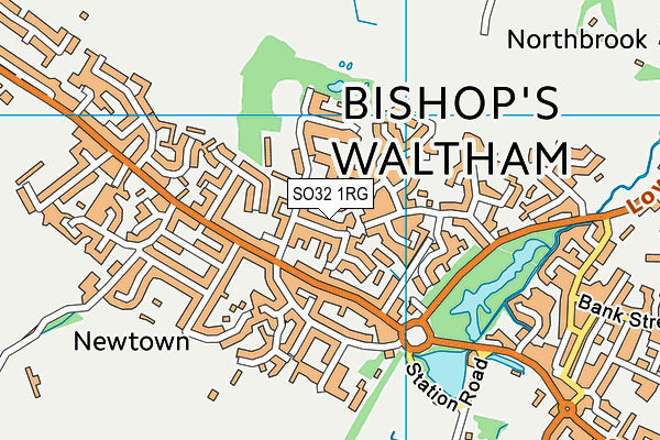 SO32 1RG map - OS VectorMap District (Ordnance Survey)