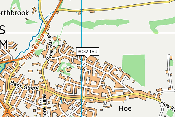 SO32 1RU map - OS VectorMap District (Ordnance Survey)