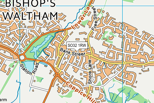 SO32 1RW map - OS VectorMap District (Ordnance Survey)