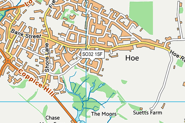 SO32 1SF map - OS VectorMap District (Ordnance Survey)