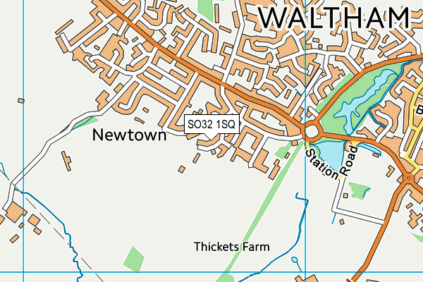 Priory Park (Bishops Waltham) map (SO32 1SQ) - OS VectorMap District (Ordnance Survey)