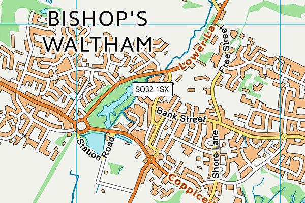 SO32 1SX map - OS VectorMap District (Ordnance Survey)