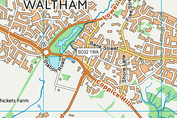 SO32 1WA map - OS VectorMap District (Ordnance Survey)