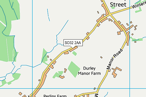 SO32 2AA map - OS VectorMap District (Ordnance Survey)