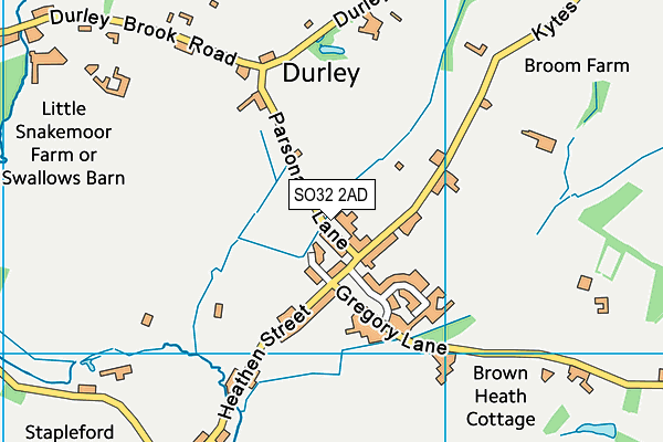 SO32 2AD map - OS VectorMap District (Ordnance Survey)