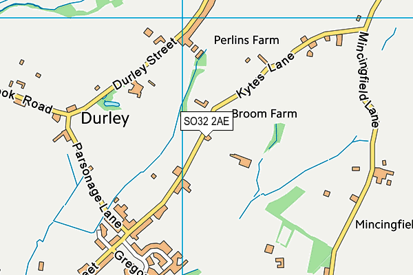 Durley Recreation Ground map (SO32 2AE) - OS VectorMap District (Ordnance Survey)