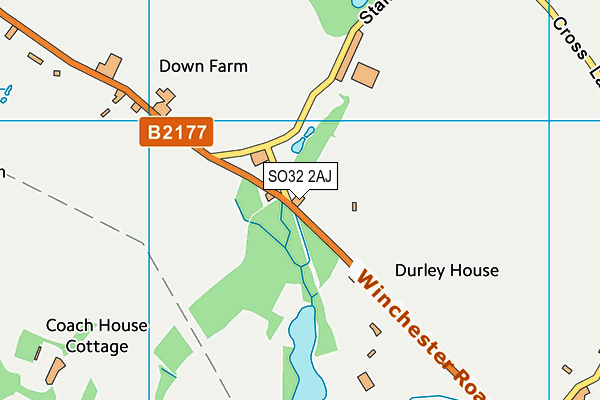 SO32 2AJ map - OS VectorMap District (Ordnance Survey)