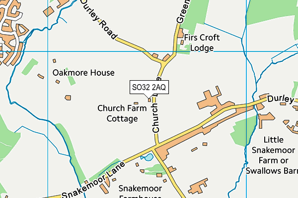 SO32 2AQ map - OS VectorMap District (Ordnance Survey)