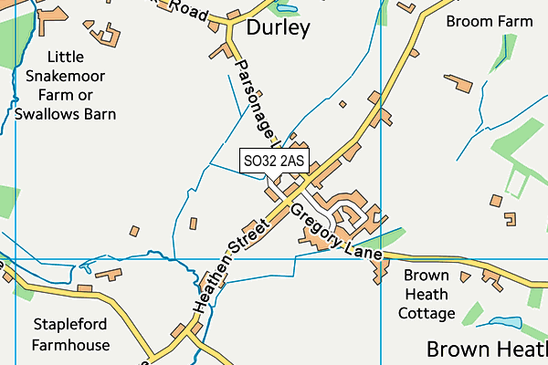 SO32 2AS map - OS VectorMap District (Ordnance Survey)