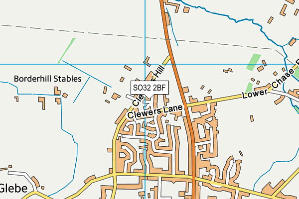SO32 2BF map - OS VectorMap District (Ordnance Survey)