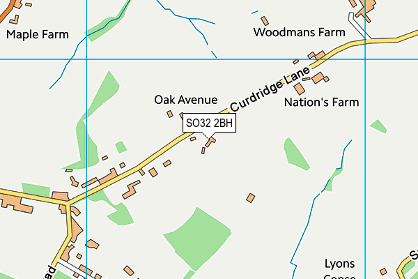 SO32 2BH map - OS VectorMap District (Ordnance Survey)