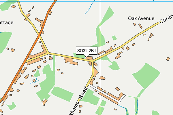 SO32 2BJ map - OS VectorMap District (Ordnance Survey)