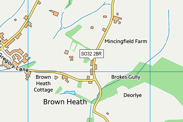 SO32 2BR map - OS VectorMap District (Ordnance Survey)