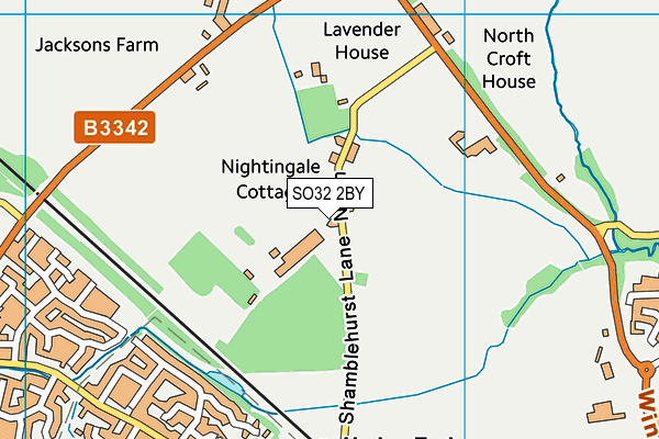 SO32 2BY map - OS VectorMap District (Ordnance Survey)