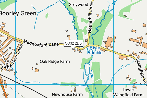 SO32 2DB map - OS VectorMap District (Ordnance Survey)