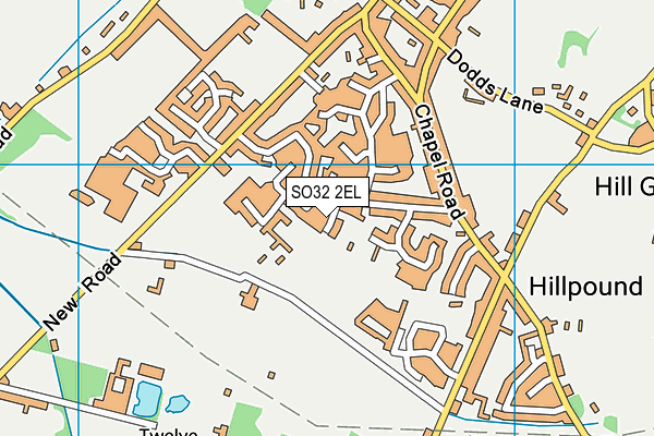 SO32 2EL map - OS VectorMap District (Ordnance Survey)