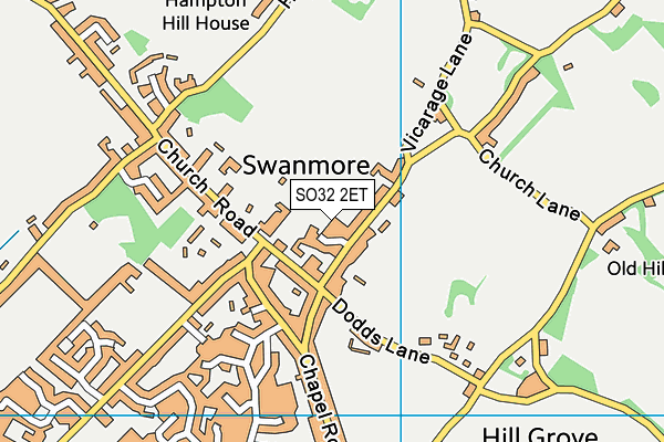 SO32 2ET map - OS VectorMap District (Ordnance Survey)