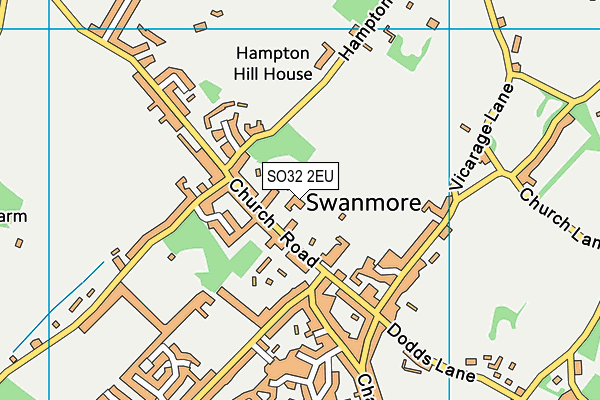 SO32 2EU map - OS VectorMap District (Ordnance Survey)