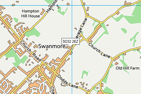 SO32 2EZ map - OS VectorMap District (Ordnance Survey)