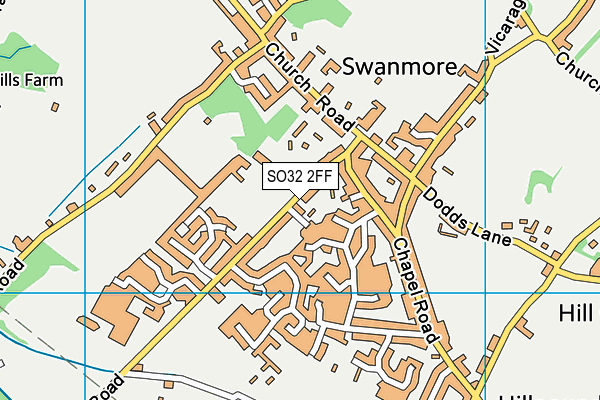 SO32 2FF map - OS VectorMap District (Ordnance Survey)