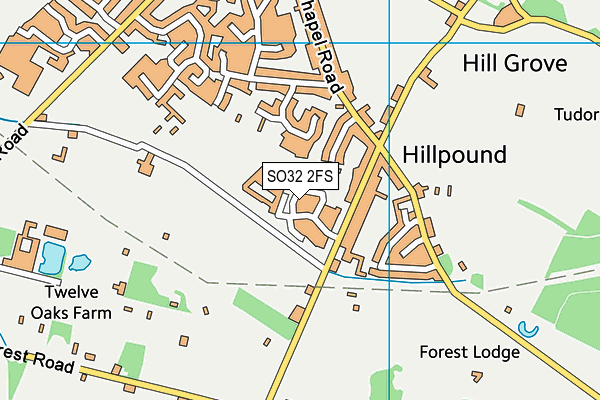 SO32 2FS map - OS VectorMap District (Ordnance Survey)