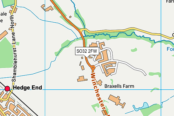 SO32 2FW map - OS VectorMap District (Ordnance Survey)