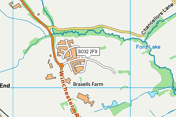 SO32 2FX map - OS VectorMap District (Ordnance Survey)
