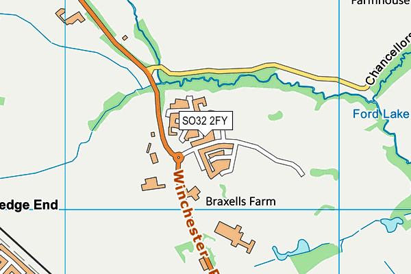 SO32 2FY map - OS VectorMap District (Ordnance Survey)