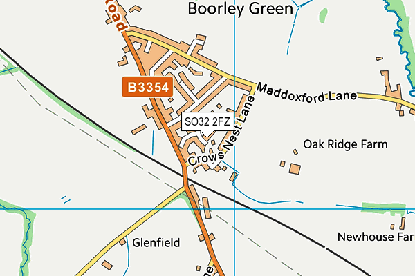 SO32 2FZ map - OS VectorMap District (Ordnance Survey)