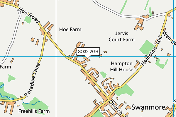 SO32 2GH map - OS VectorMap District (Ordnance Survey)