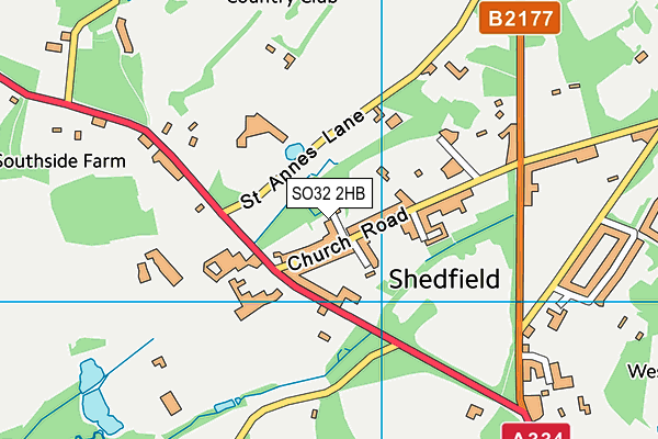 SO32 2HB map - OS VectorMap District (Ordnance Survey)