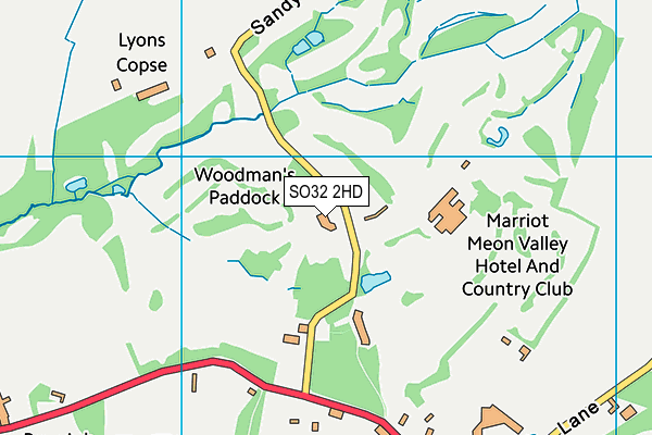 SO32 2HD map - OS VectorMap District (Ordnance Survey)