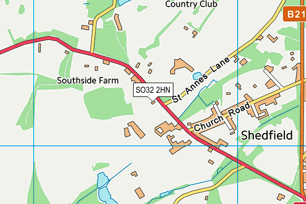 SO32 2HN map - OS VectorMap District (Ordnance Survey)