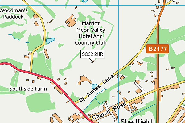 SO32 2HR map - OS VectorMap District (Ordnance Survey)