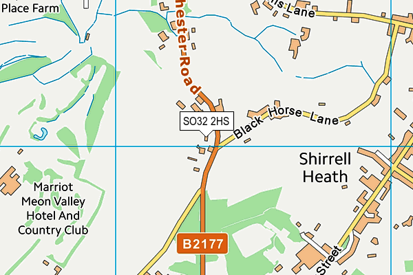 SO32 2HS map - OS VectorMap District (Ordnance Survey)