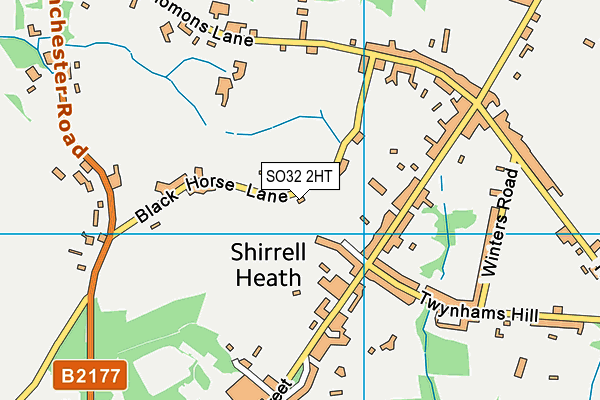 SO32 2HT map - OS VectorMap District (Ordnance Survey)