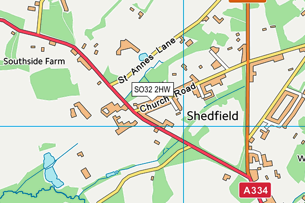 SO32 2HW map - OS VectorMap District (Ordnance Survey)