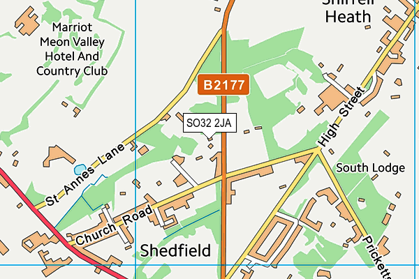 SO32 2JA map - OS VectorMap District (Ordnance Survey)