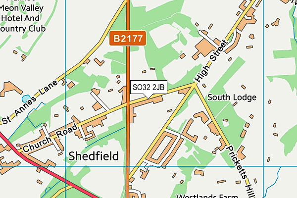 Shedfield Recreation Ground map (SO32 2JB) - OS VectorMap District (Ordnance Survey)